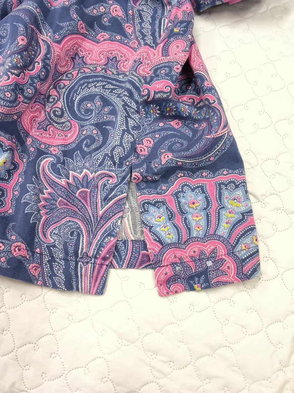 Lauren Ralph Lauren Pink & Navy Paisley Cotton Button-Front - Picture 3 of 7